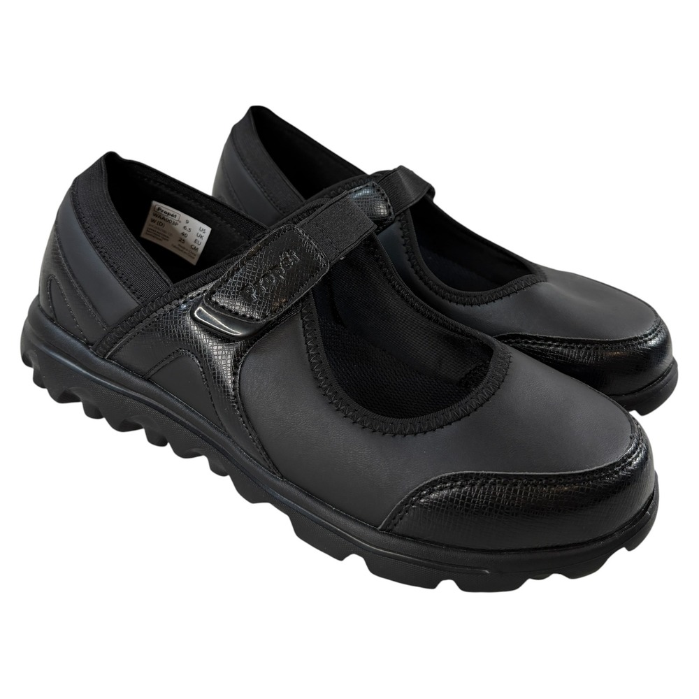 Propet WAA003P Womens Black Mary Jane Walking Shoes Wide Width D Size 9 US